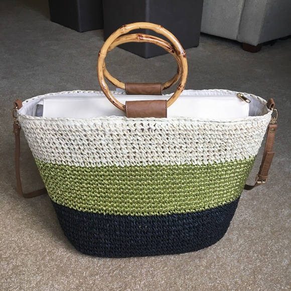 INC International Concepts Handbags - NEW Large Tote w Bamboo handles